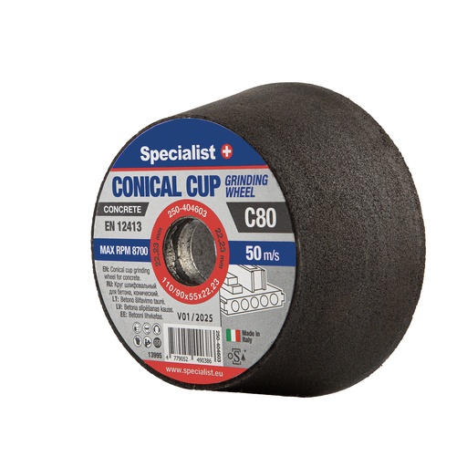 [250-404603] SPECIALIST+ betono šlif. taurė C80, 110/90x55x22.23 mm