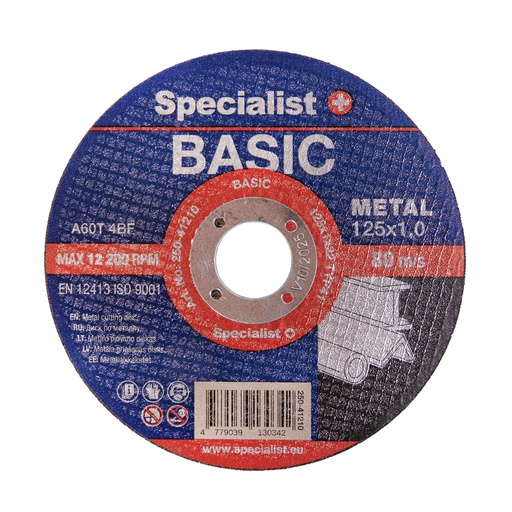 [250-41210] SPECIALIST+ metāla griešanas disks BASIC, 125 x 1 x 22 mm