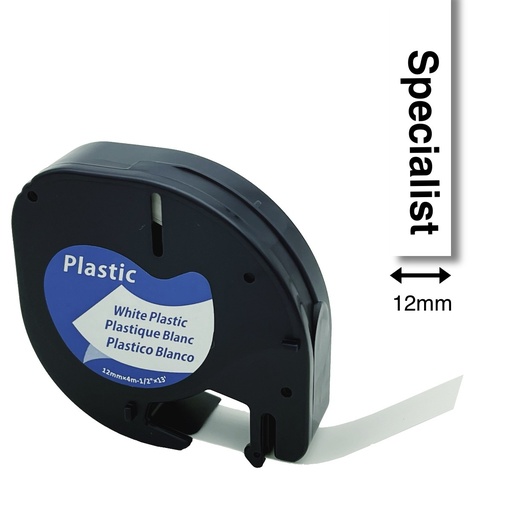 [31/2-A91201] SPECIALIST+ dymo LETRATAG comp., 12 mm plastic B/W