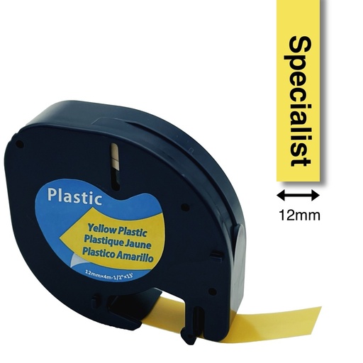 [31/2-A91202] SPECIALIST+ dymo LETRATAG comp., 12 mm plastic B/Y