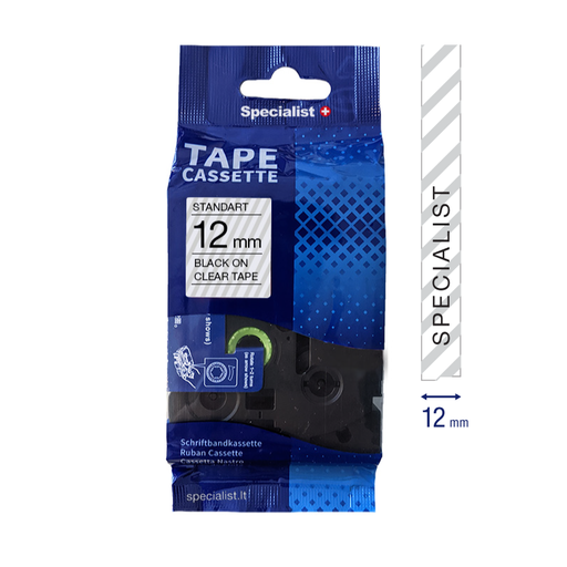 [31/2-AZE131] SPECIALIST+ lenta STANDART komp., 12 mm, melna / caurspīdīga