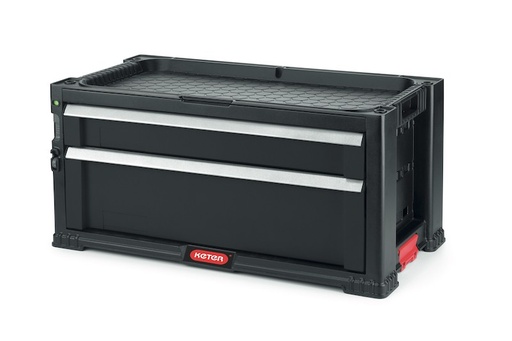 [34-220449] 2 Drawers Plas.Slide Black