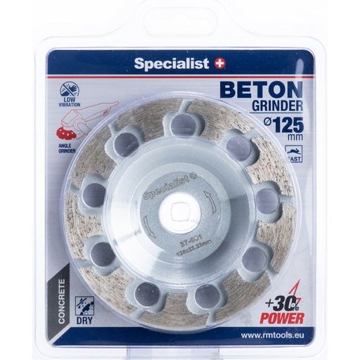 [37-001] SPECIALIST+ diamond grinding plate, type T, 125x22 mm