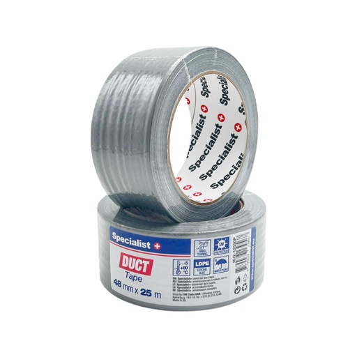 [40/2-12550P] SPECIALIST+ univ. lipni juosta, 48 mm x 25 m, pilka