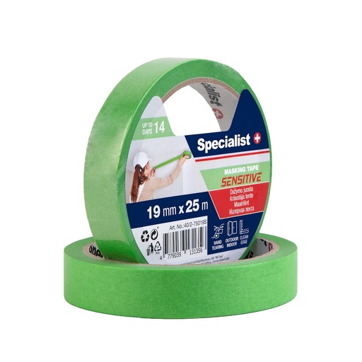 [40/2-75019S] SPECIALIST+ maalriteip SENSITIVE, 19 mm x 25m