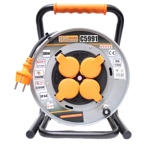 [42-5991] CABLE REEL 50M 3x1,5 H05RR-F IP44