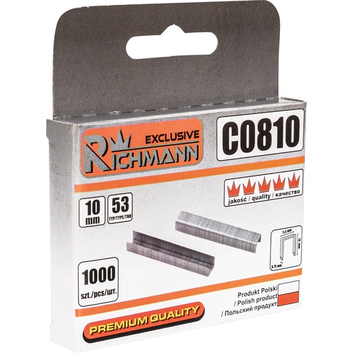 [42-C0810] Type 53 staples, 10mm. 1000 pcs, Corona