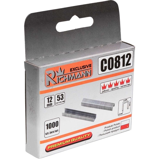 [42-C0812] Type 53 staples, 12mm. 1000 pcs, Corona