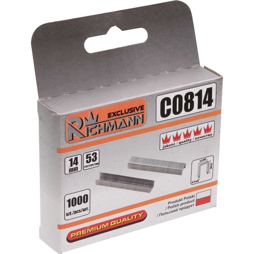 [42-C0814] Type 53 staples, 14mm. 1000 pcs, Corona